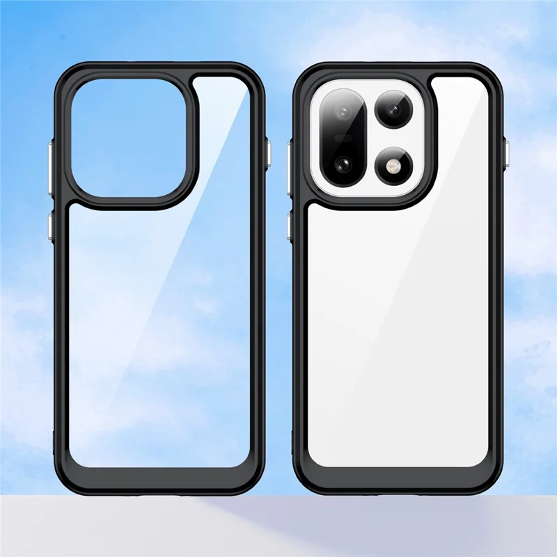 Voor OnePlus 15 5G hoesje TPU + Acryl Beschermend Transparant Telefoonhoesje - Zwart