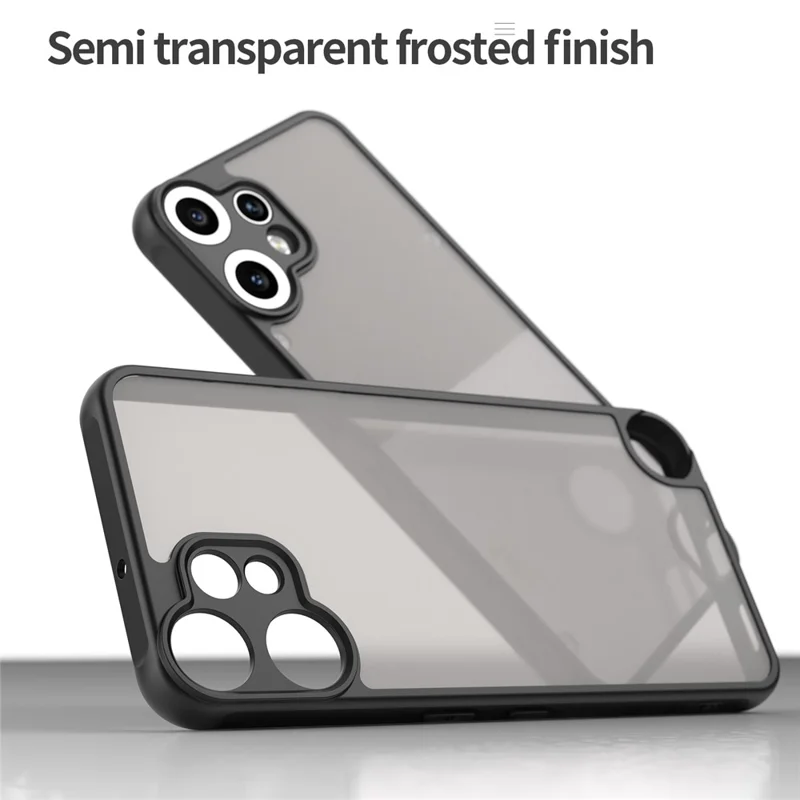 Étui de téléphone Nothing CMF Phone 2 Pro antichoc Airbags Translucide givré PC + Couverture arrière du téléphone TPU - Noir