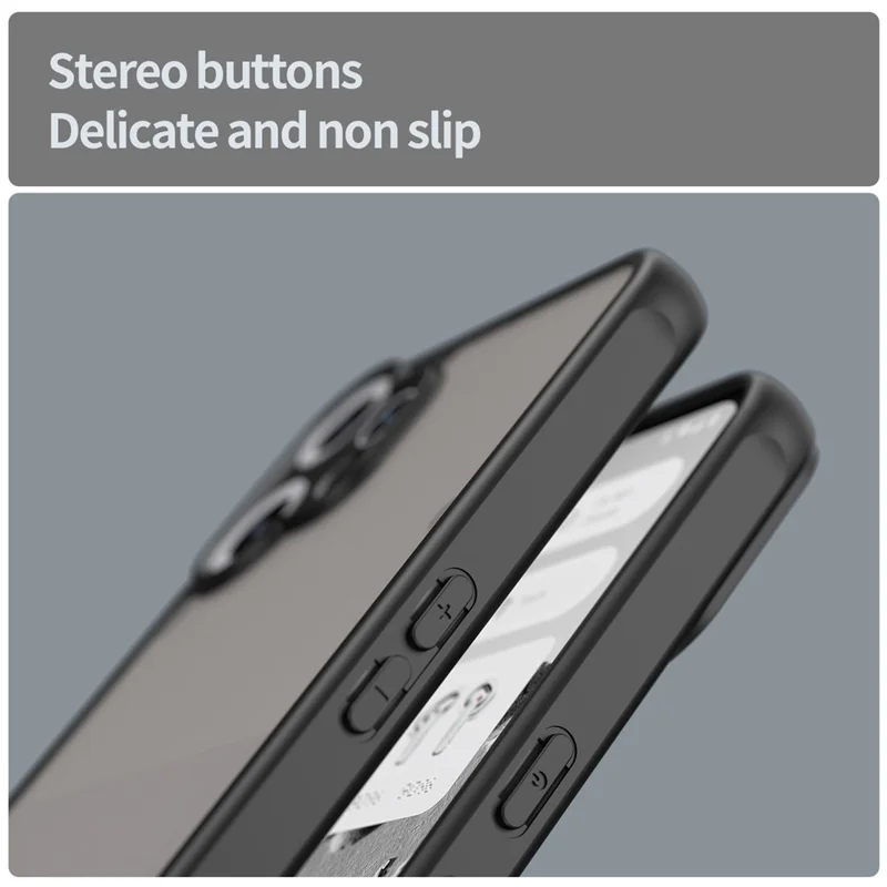 Étui de téléphone Nothing CMF Phone 2 Pro antichoc Airbags Translucide givré PC + Couverture arrière du téléphone TPU - Noir