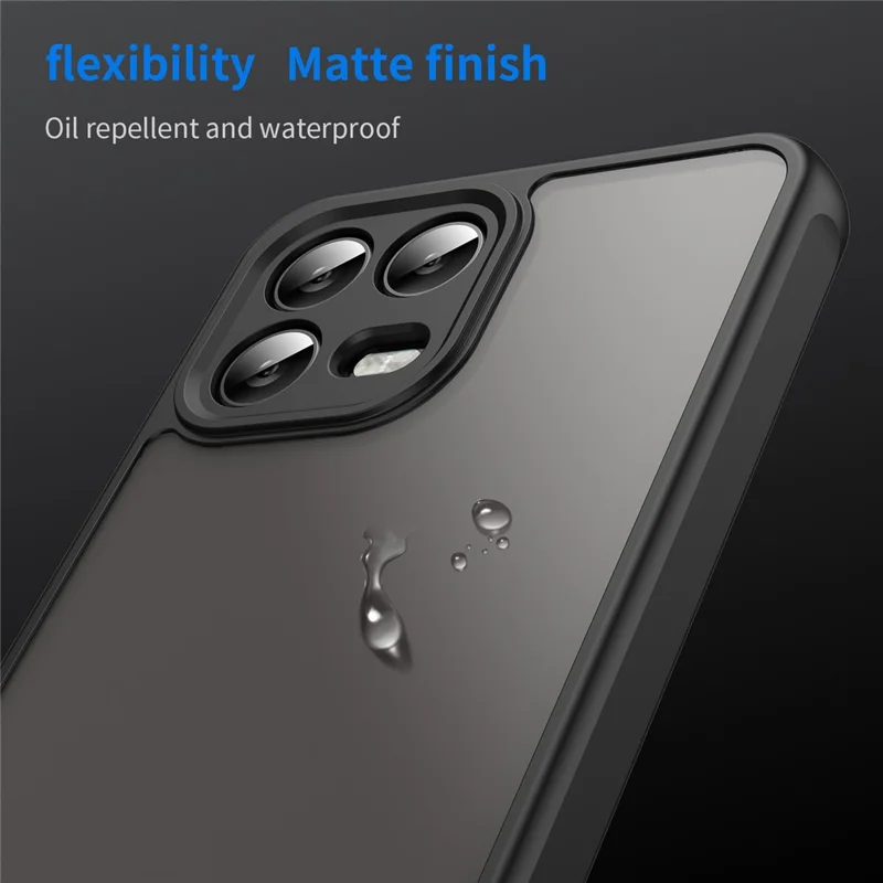 T-Mobile Revvl 8 Pro Hülle Stoßfest Airbags Frosted Transluzent PC + TPU Handyhülle - Schwarz