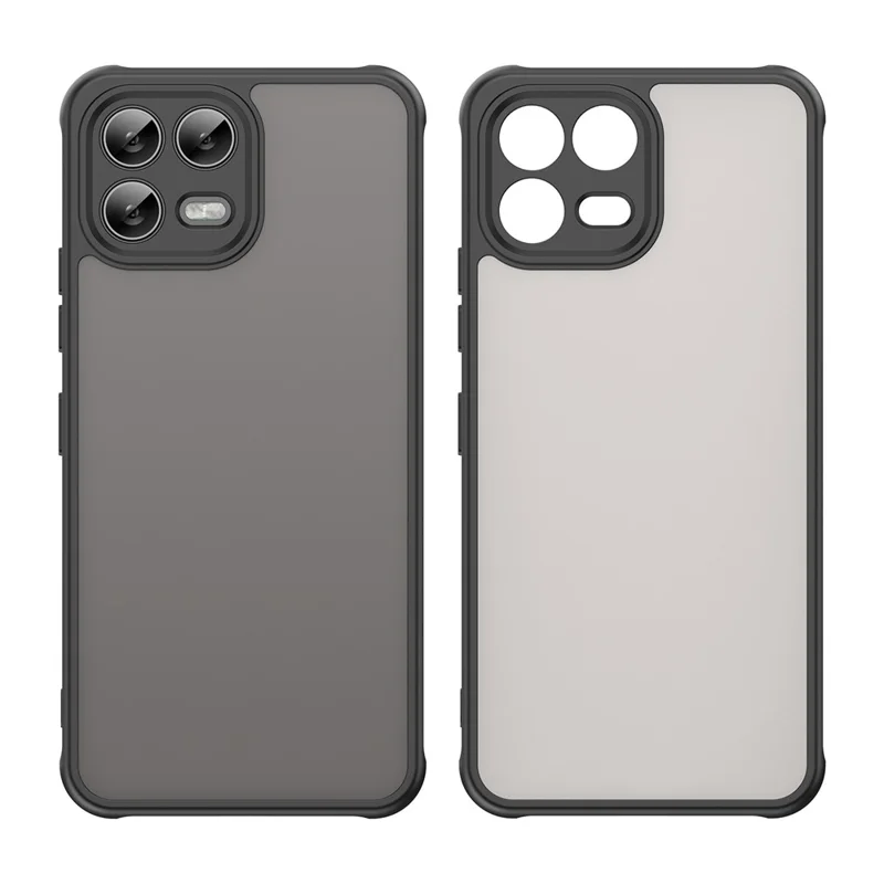 T-Mobile Revvl 8 Pro Hülle Stoßfest Airbags Frosted Transluzent PC + TPU Handyhülle - Schwarz