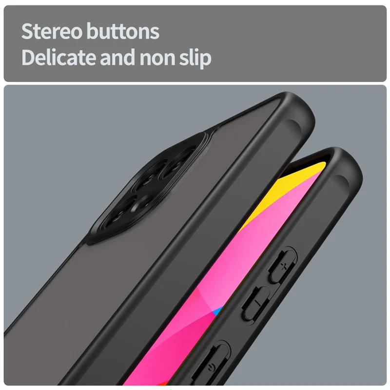 T-Mobile Revvl 8 Pro Hülle Stoßfest Airbags Frosted Transluzent PC + TPU Handyhülle - Schwarz