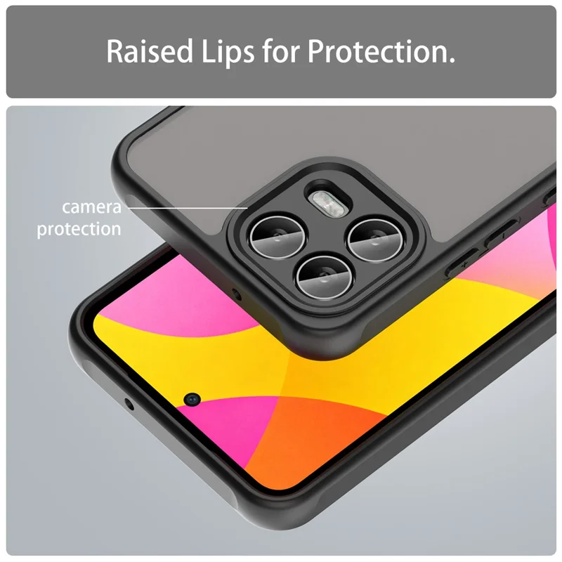 T-Mobile Revvl 8 Pro Hülle Stoßfest Airbags Frosted Transluzent PC + TPU Handyhülle - Schwarz