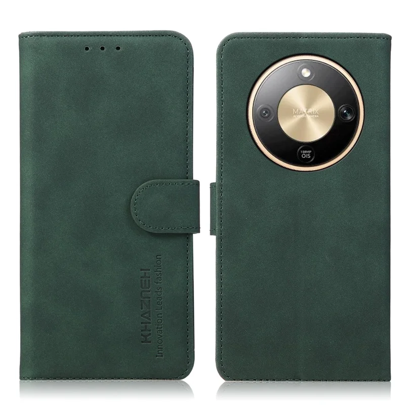KHAZNEH For Honor Magic8 Lite 5G / X70 5G / X9d 5G Capa Carteira de Couro PU Anti-Arranhões com Suporte para Telefone - Verde