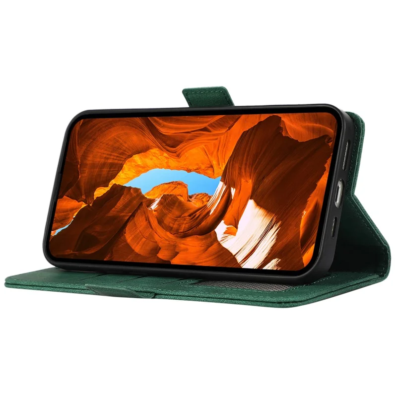 ABEEL For Honor Magic8 Lite 5G / X70 5G / X9d 5G Capa de Couro PU Folio Stand View Bloqueio RFID Capa de Telefone - Verde