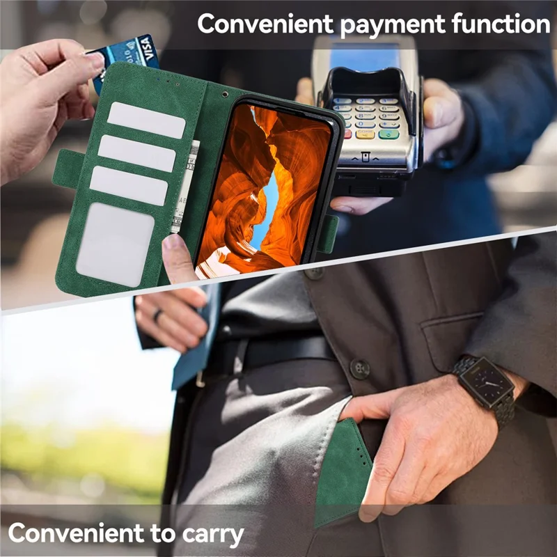 ABEEL For Honor Magic8 Lite 5G / X70 5G / X9d 5G Capa de Couro PU Folio Stand View Bloqueio RFID Capa de Telefone - Verde