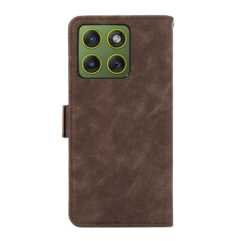ABEEL For Motorola Edge 70 5G Case PU Leather Folio Stand View RFID Blocking Phone Cover - Brown