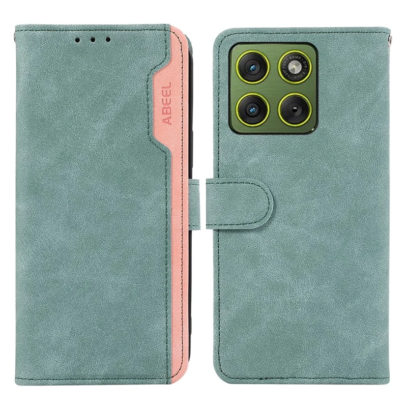ABEEL Per Motorola Edge 70 5G Custodia Colore Splicing Pelle Flip Cover Telefono RFID Blocking - Baby Blue