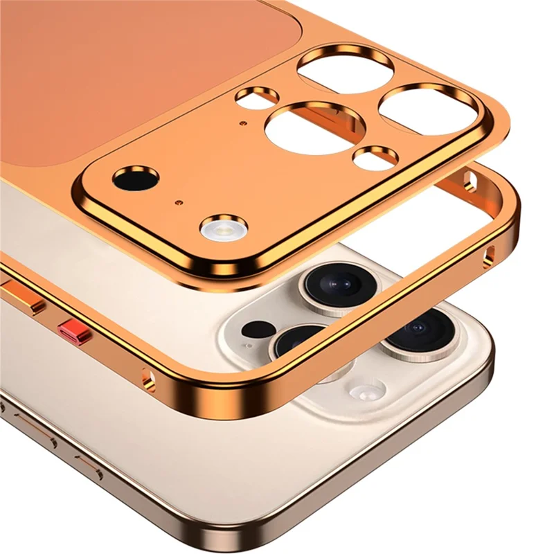 Чехол DYONG для iPhone 16 Pro с набором для трансформации в металлическую раму и заднюю панель iPhone 17 Pro с запирающейся пряжкой - Оранжевый