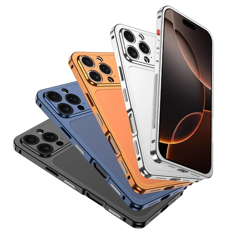 DYONG For iPhone 16 Pro Max Case Kit Transform to 17 Pro Max Metal Frame + Back Panel Locking Buckle Phone Cover - Orange