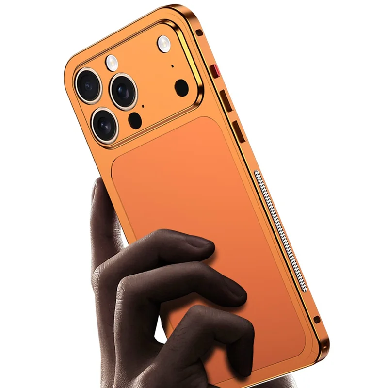 DYONG For iPhone 16 Pro Max Case Kit Transform to 17 Pro Max Metal Frame + Back Panel Locking Buckle Phone Cover - Orange
