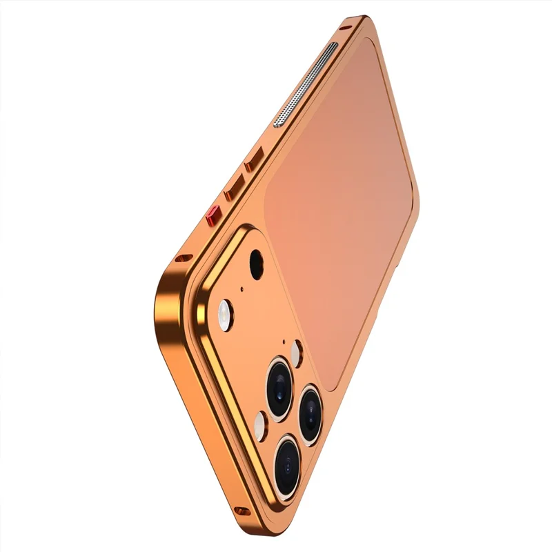 DYONG For iPhone 16 Pro Max Case Kit Transform to 17 Pro Max Metal Frame + Back Panel Locking Buckle Phone Cover - Orange