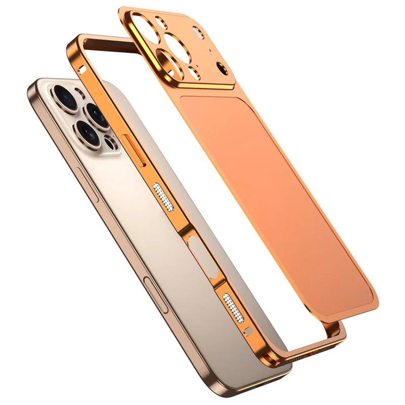 DYONG For iPhone 16 Pro Max Case Kit Transform to 17 Pro Max Metal Frame + Back Panel Locking Buckle Phone Cover - Orange