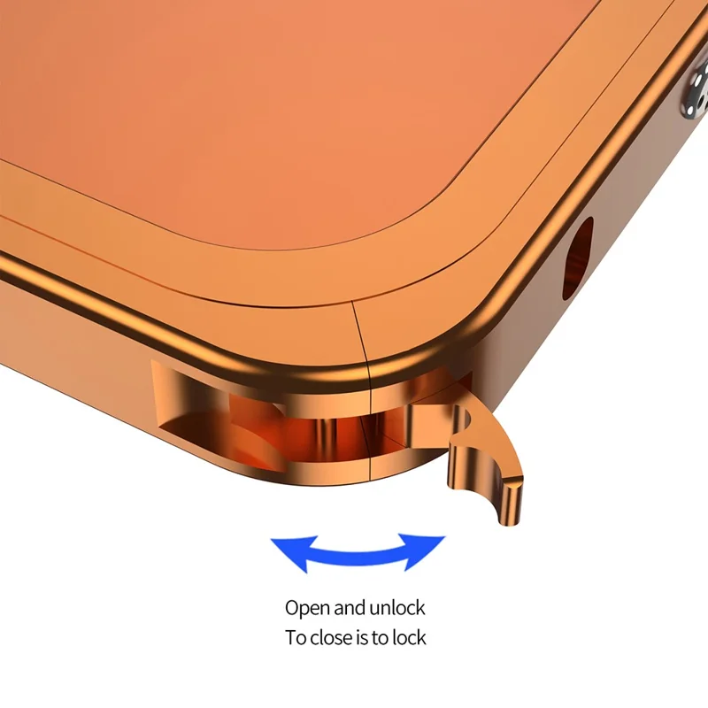 DYONG For iPhone 16 Pro Max Case Kit Transform to 17 Pro Max Metal Frame + Back Panel Locking Buckle Phone Cover - Orange