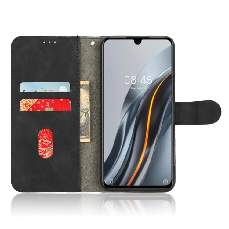 For Infinix Note 12 G96 4G Skin-Touch Feeling Stand Phone Case PU Leather Full Protection Wallet Cover - Black