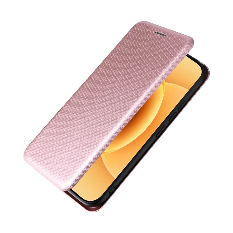 For Xiaomi 17 Case Carbon Fiber Texture Drop-Proof PU Leather Phone Cover - Rose Gold