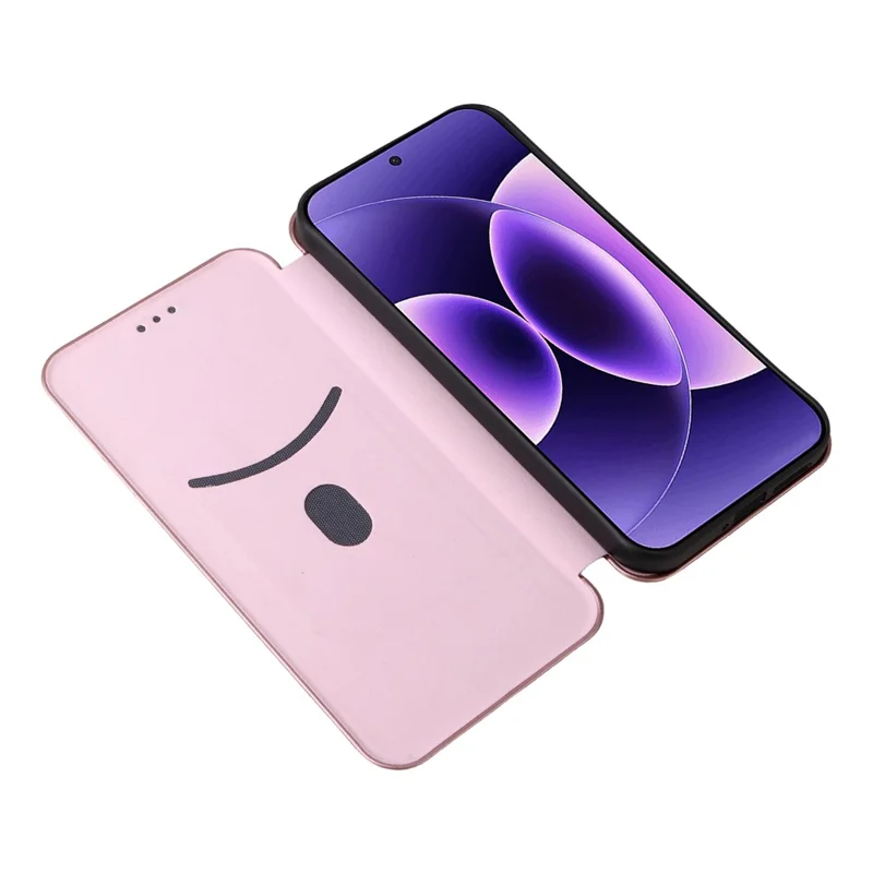 For Xiaomi 17 Pro Max Case Carbon Fiber Texture Drop-Proof PU Leather Phone Cover - Rose Gold