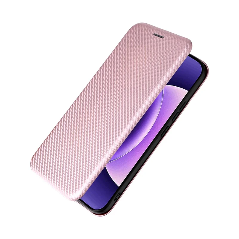 For Xiaomi 17 Pro Max Case Carbon Fiber Texture Drop-Proof PU Leather Phone Cover - Rose Gold