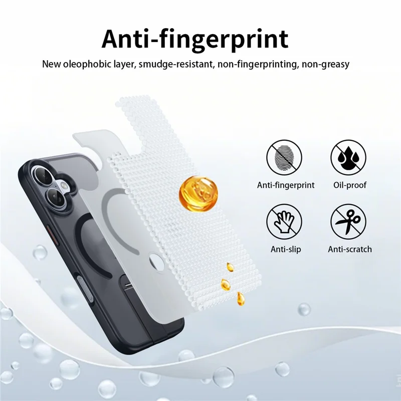 Capa para iPhone 17 Compatível com MagSafe Suporte Giratório Reto TPU + Capa de Telefone Fosca de PC - Cinza