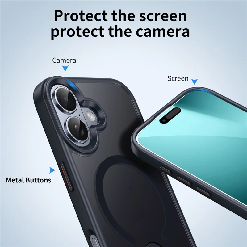 Capa para iPhone 17 Compatível com MagSafe Suporte Giratório Reto TPU + Capa de Telefone Fosca de PC - Cinza