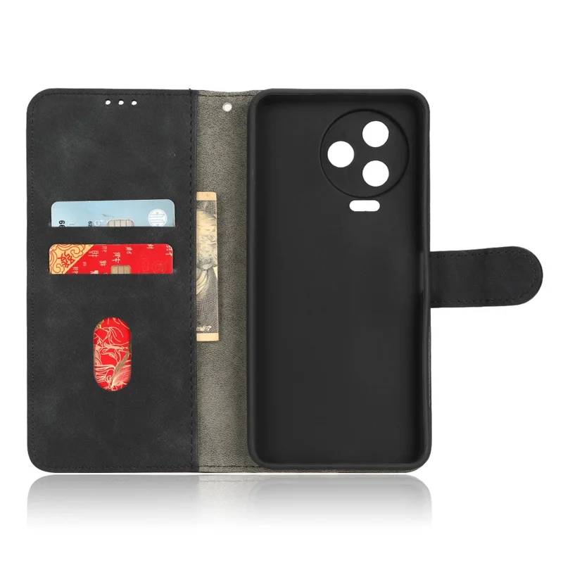 Für Infinix Note 12 Pro 4g Stand Wallet Folio Flip Phone Hülle Hauttouch Feel PU Leder Schockdcover - Schwarz