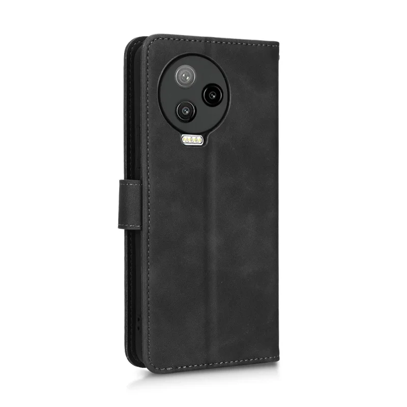 Für Infinix Note 12 Pro 4g Stand Wallet Folio Flip Phone Hülle Hauttouch Feel PU Leder Schockdcover - Schwarz