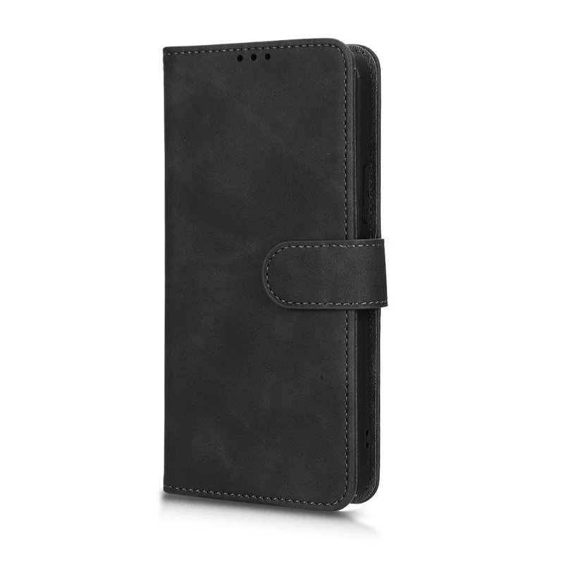 Für Infinix Note 12 Pro 4g Stand Wallet Folio Flip Phone Hülle Hauttouch Feel PU Leder Schockdcover - Schwarz