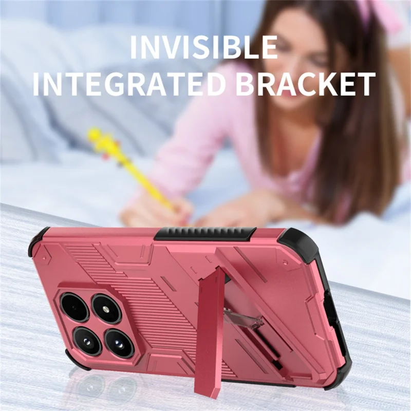 Til Xiaomi 17 Case PC + TPU stødfast telefonbeskytning med stativ - Hvid