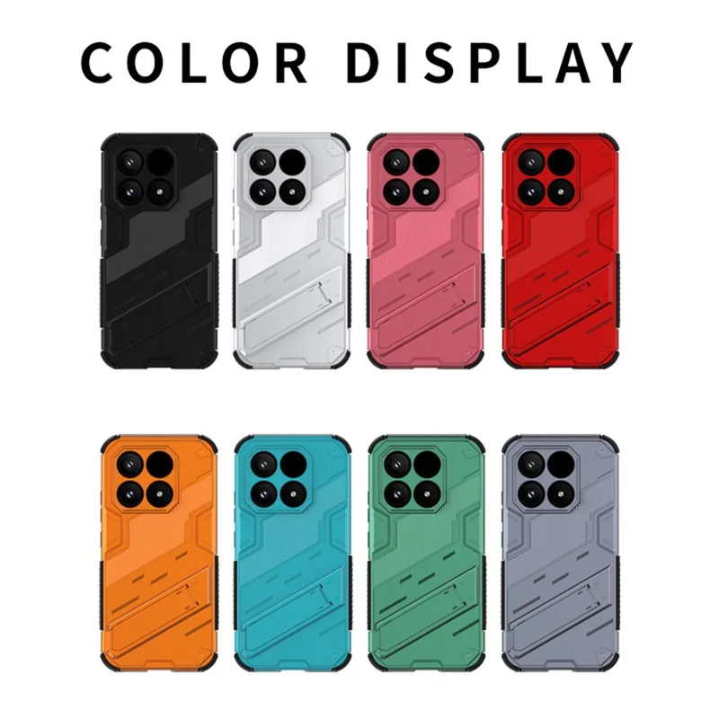 Til Xiaomi 17 Case PC + TPU stødfast telefonbeskytning med stativ - Hvid