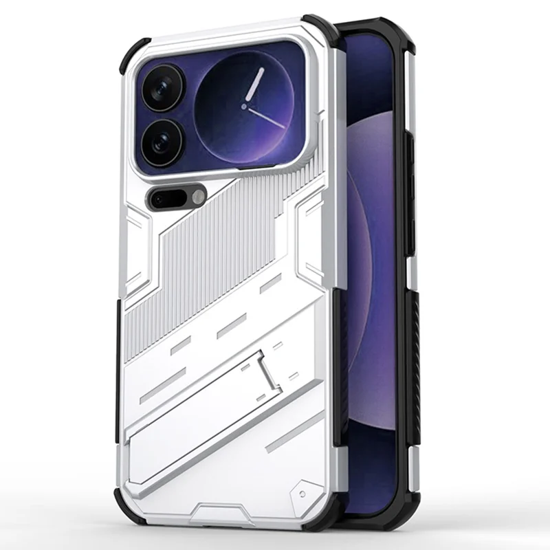 Xiaomi 17 Pro Max Case PC + TPU Antiurto Cover per Telefono con Supporto - Bianco