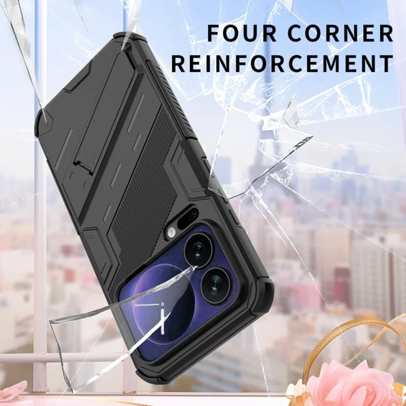 Xiaomi 17 Pro Max Case PC + TPU Antiurto Cover per Telefono con Supporto - Bianco