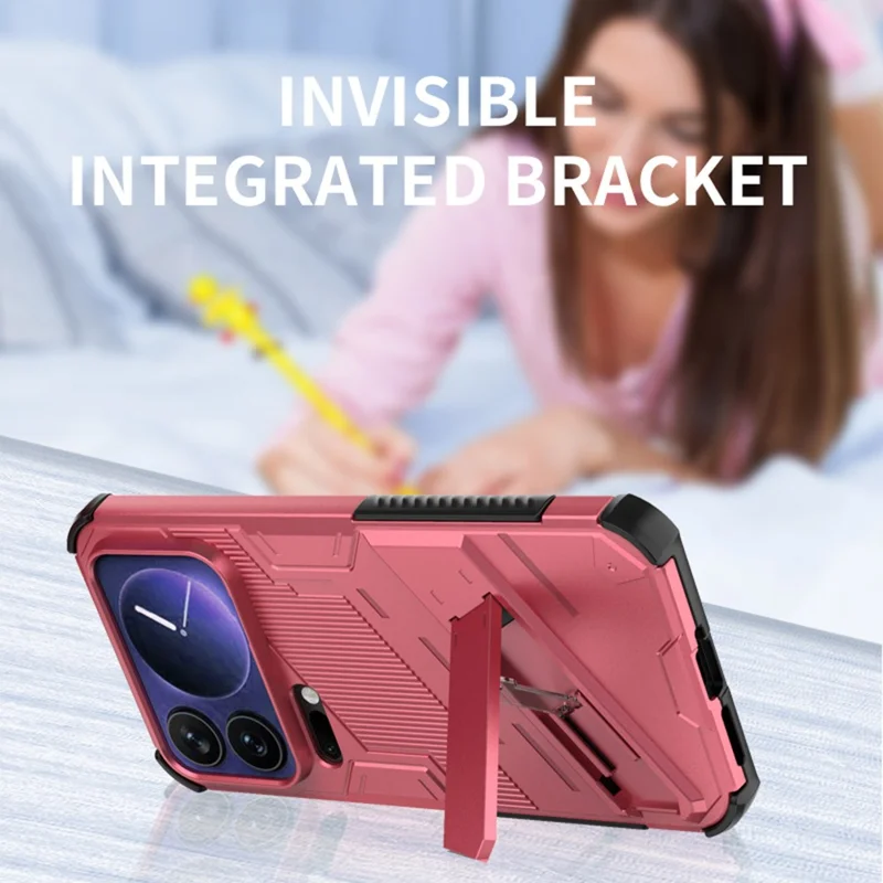 Xiaomi 17 Pro Max Case PC + TPU Antiurto Cover per Telefono con Supporto - Bianco