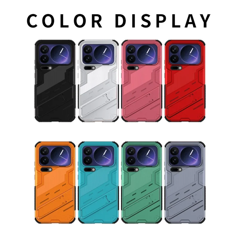 Xiaomi 17 Pro Max Case PC + TPU Antiurto Cover per Telefono con Supporto - Bianco