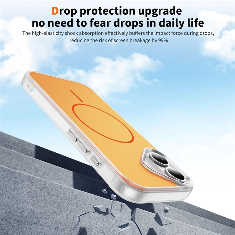 Funda para iPhone 17 Compatible con MagSafe Piel Toque TPU PC Cubierta Trasera del Teléfono - Naranja
