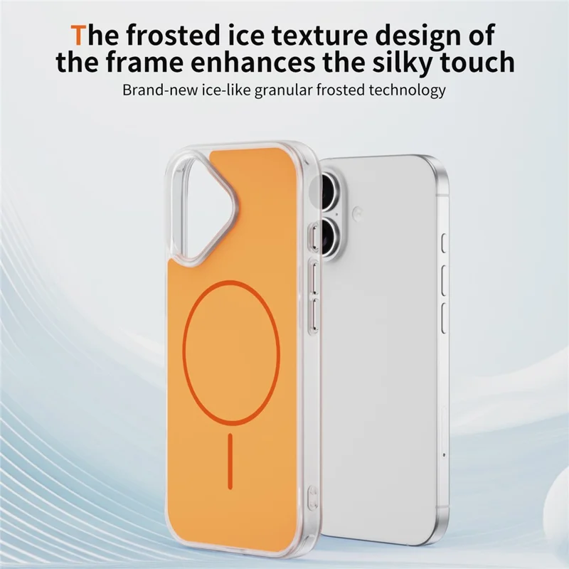 Funda para iPhone 17 Compatible con MagSafe Piel Toque TPU PC Cubierta Trasera del Teléfono - Naranja