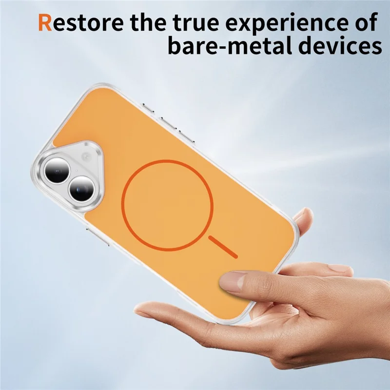 Funda para iPhone 17 Compatible con MagSafe Piel Toque TPU PC Cubierta Trasera del Teléfono - Naranja