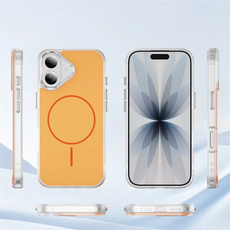 Funda para iPhone 17 Compatible con MagSafe Piel Toque TPU PC Cubierta Trasera del Teléfono - Naranja