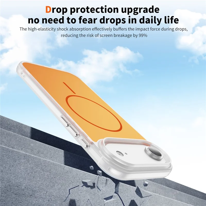 Étui pour iPhone Air Compatible avec MagSafe, Peau Tactile TPU PC Couverture Arrière de Téléphone - Orange