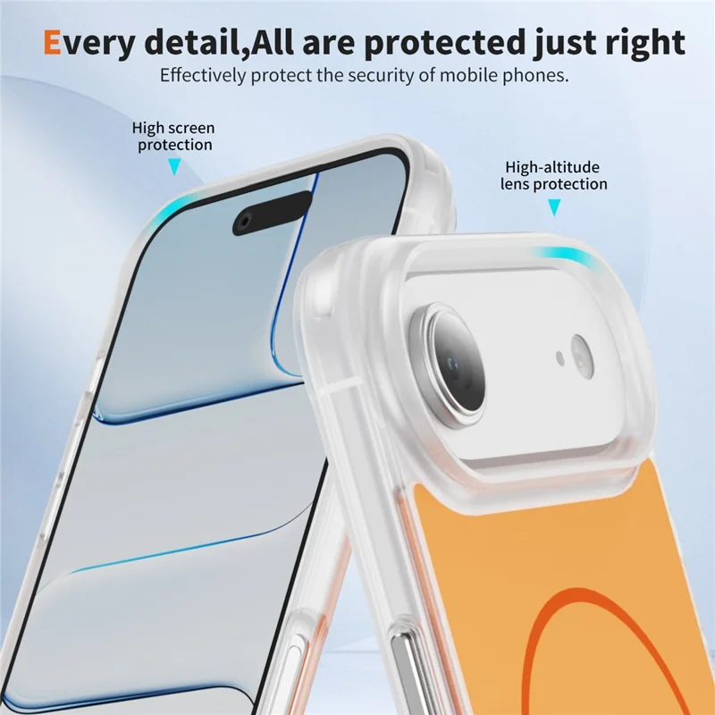 Étui pour iPhone Air Compatible avec MagSafe, Peau Tactile TPU PC Couverture Arrière de Téléphone - Orange