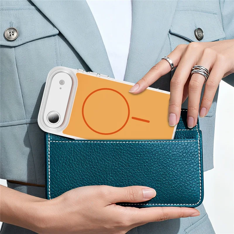 Étui pour iPhone Air Compatible avec MagSafe, Peau Tactile TPU PC Couverture Arrière de Téléphone - Orange