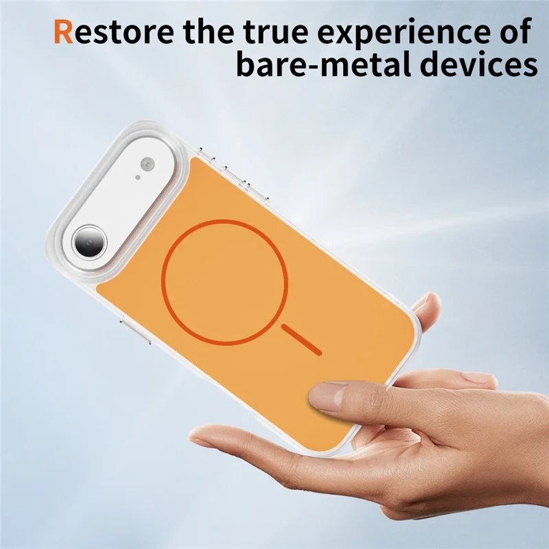 Étui pour iPhone Air Compatible avec MagSafe, Peau Tactile TPU PC Couverture Arrière de Téléphone - Orange