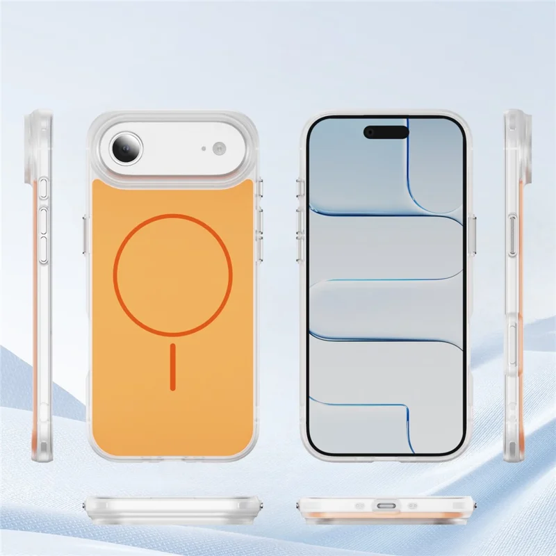 Étui pour iPhone Air Compatible avec MagSafe, Peau Tactile TPU PC Couverture Arrière de Téléphone - Orange