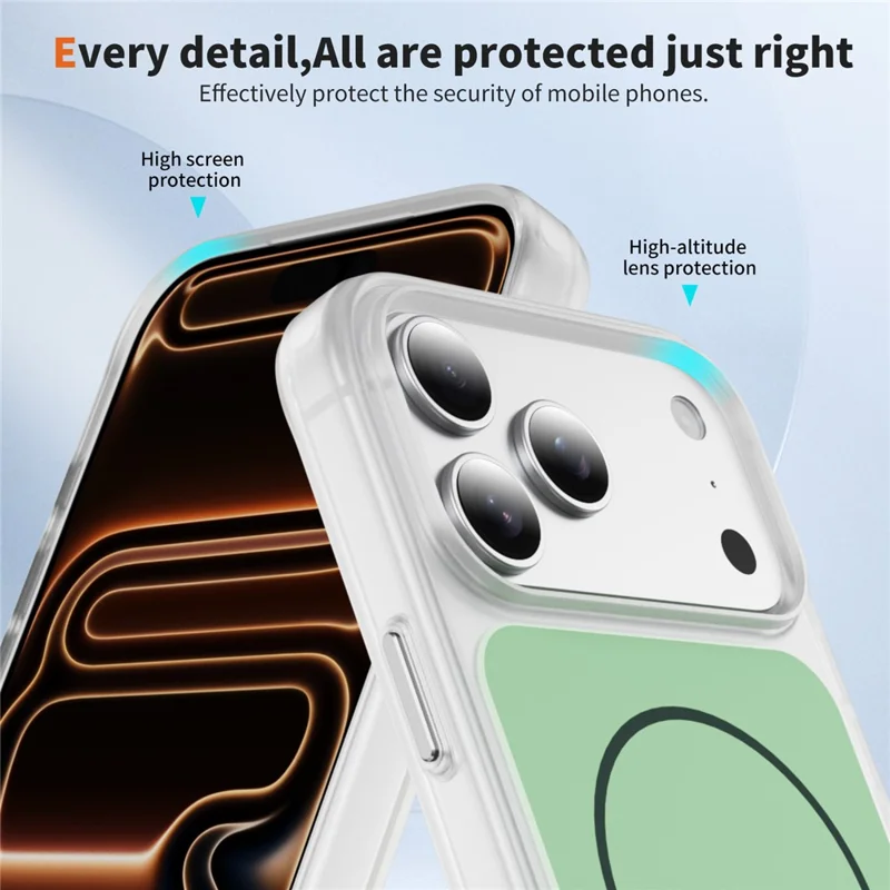 Funda para iPhone 17 Pro Compatible con MagSafe Piel Toque TPU PC Cubierta Trasera del Teléfono - Verde