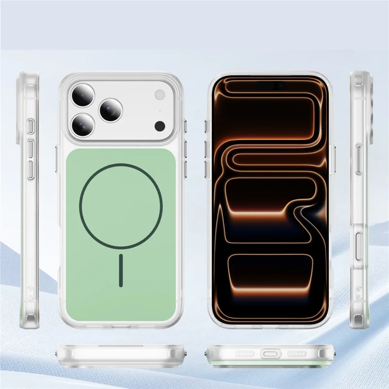 Funda para iPhone 17 Pro Compatible con MagSafe Piel Toque TPU PC Cubierta Trasera del Teléfono - Verde