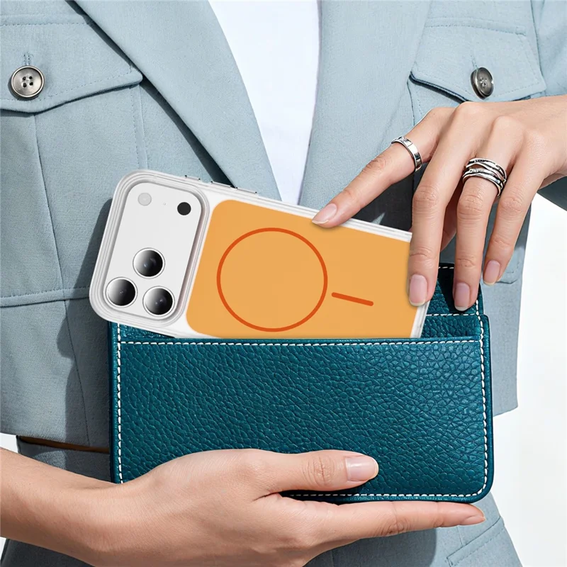 Étui pour iPhone 17 Pro Max Compatible avec MagSafe Peau Toucher TPU PC Couvercle Arrière du Téléphone - Orange