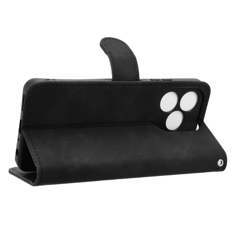 Für Blackview Wave 9C Lederhülle Hautgefühl Stoßfest Geldbörse Flip Handyhülle - Schwarz