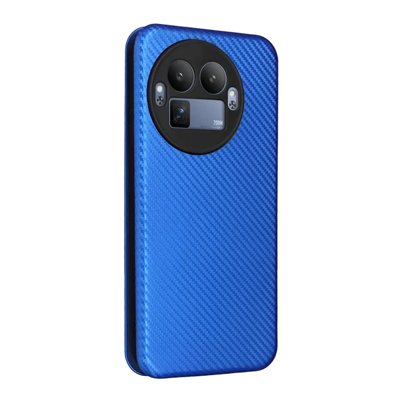 Per Realme GT 8 Pro 5G Case Fibra di Carbonio Texture Resistente agli Urti Custodia in Pelle PU - Blu