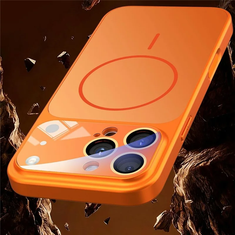 Großeinkauf für iPhone 17 Pro Max Hülle kompatibel mit MagSafe TPU + PC Handyhülle mit Glaslinsenfilm - Orange