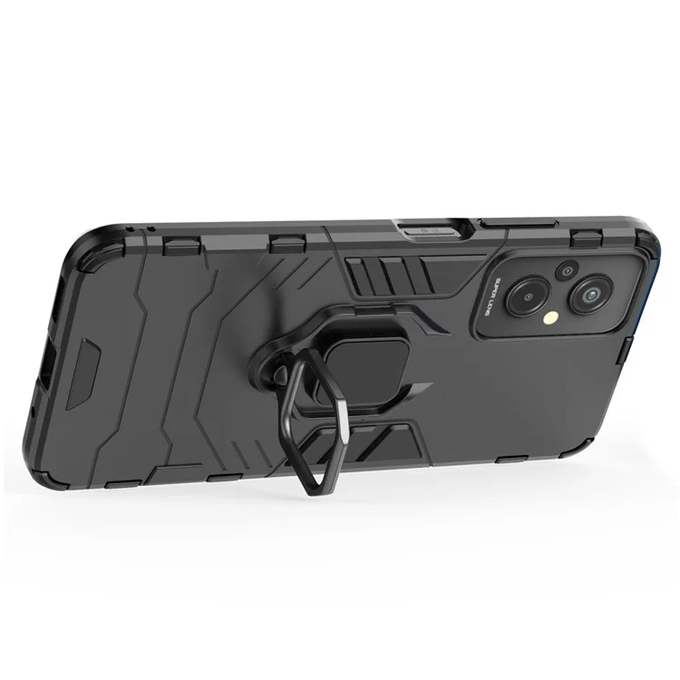 Pour Xiaomi Redmi 11 Prime 4G Hing Honder Buckstand Téléphone Hard PC Soft TPU Anti-drop Couvercle de Protection - le Noir