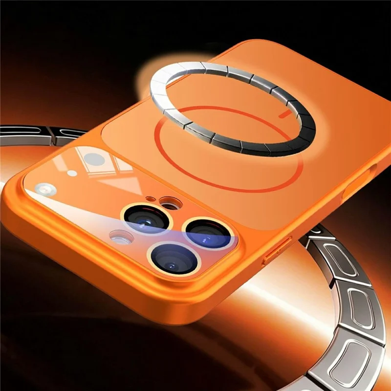 Großhandel für iPhone 17 Pro Hülle, kompatibel mit MagSafe, TPU + PC Handyhülle mit Glaslinsenfolie - Orange
